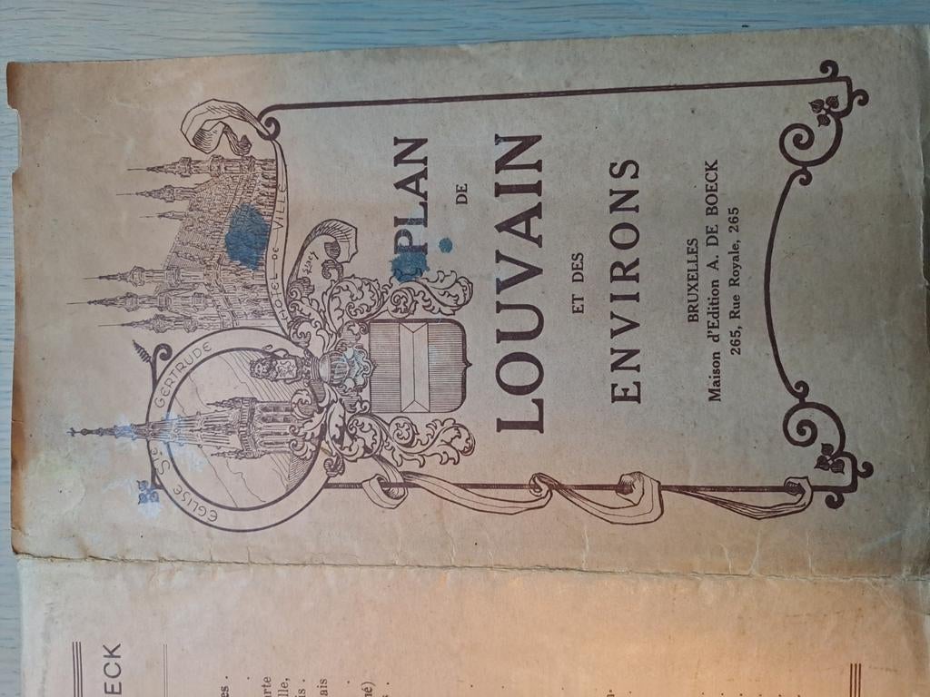 Antiek stadsplan van Leuven en omgeving van rond 1947 ., Antiek en Kunst, Ophalen