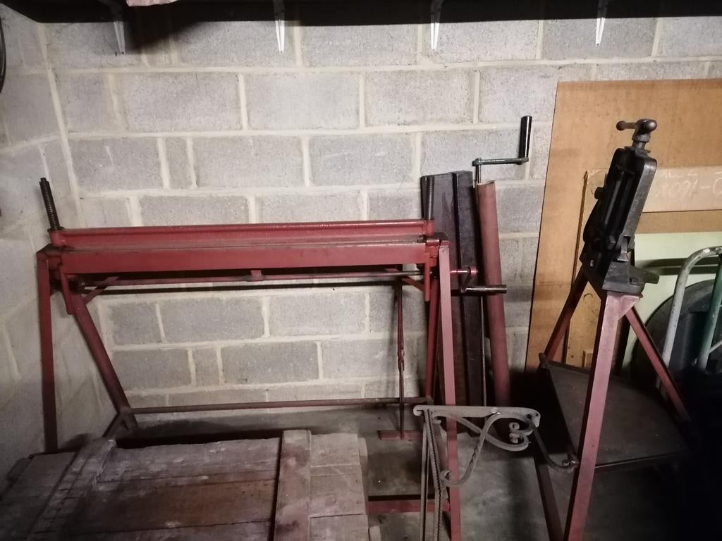 Banc pliant en zinc 1 mètre + bigoudis, Enlèvement