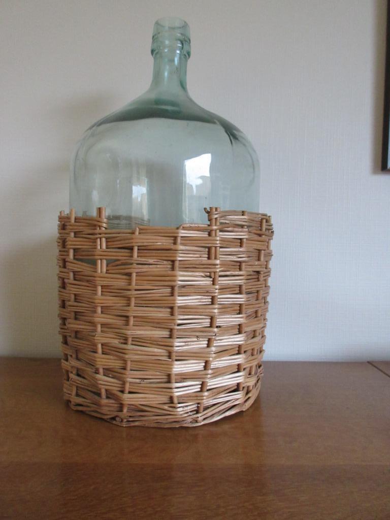 Dame Jeanne fles in kleurloos glas, Antiek en Kunst, Ophalen