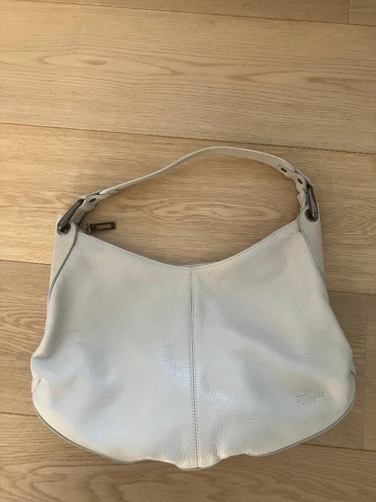 Handtas Yves Renard - kleur wit/beige/licht grijs, Ophalen of Verzenden, Zo goed als nieuw, Wit, Handtas