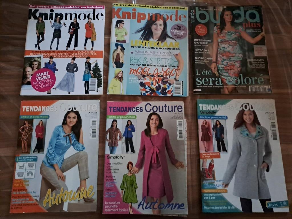 6 magazines de couture, Hobby & Loisirs créatifs, Patrons de vêtements, Enlèvement, Comme neuf