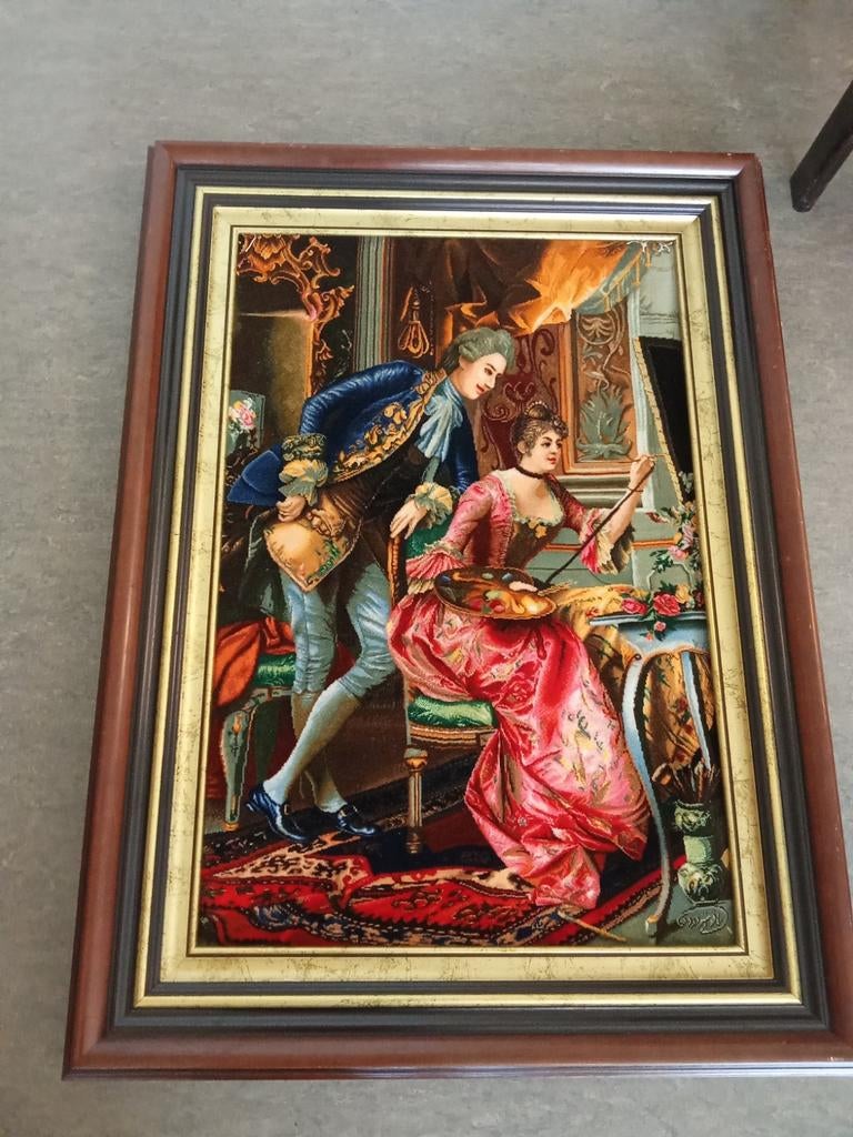 Volledig zijden wandtapijt, Antiek en Kunst, Ophalen of Verzenden