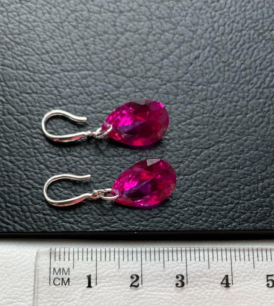 Oorbellen roze saffier, Hangers, Nieuw, Ophalen of Verzenden, Roze