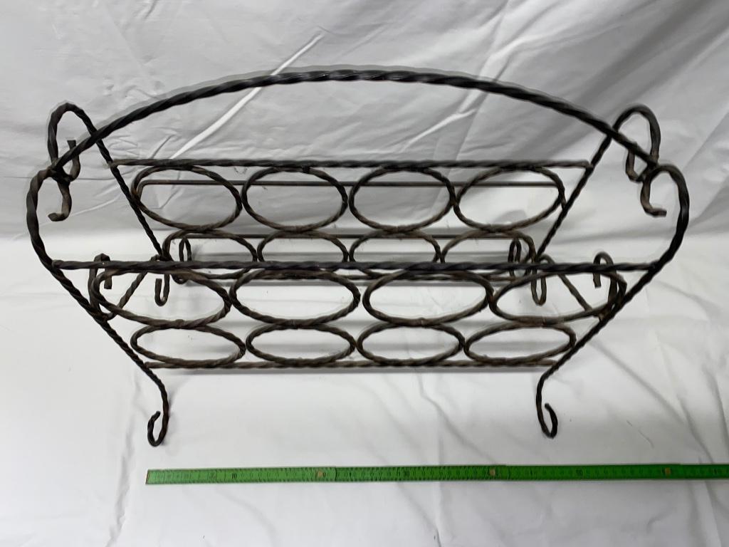Porte bouteilles en fer forgé, Moins de 50 cm, Comme neuf, Enlèvement, 5 à 15 bouteilles