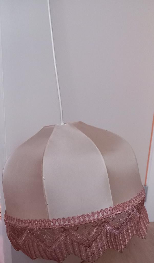 Stoffen roze lampenkap retro, Ophalen, Zo goed als nieuw, Rond
