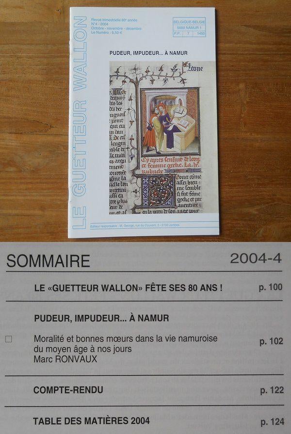 Guetteur Wallon 4 - 2004 - Pudeur, impudeur ... à Namur, Ophalen of Verzenden, Gelezen