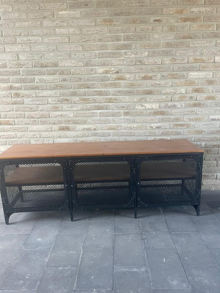 TV meubel, zwart, 150x36x54cm, Antiek en Kunst, Antiek | Meubels | Kasten, Ophalen