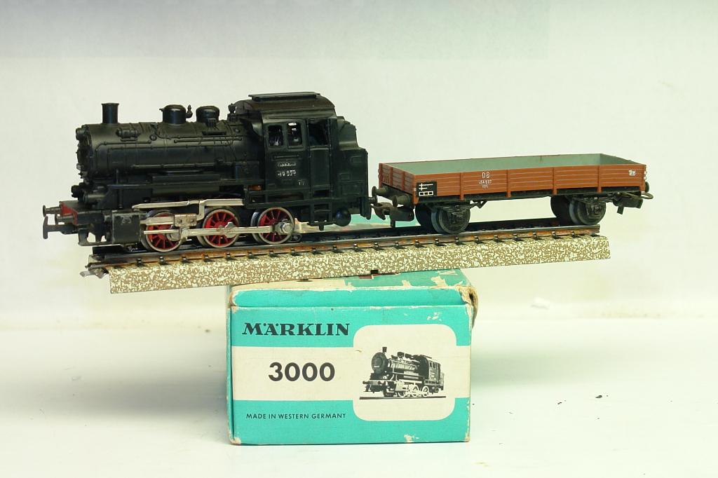 MARKLIN VAPEUR 3000 BR89 DB + WAGON MARCHANDISE, Analogique, Enlèvement ou Envoi, Courant alternatif, Utilisé