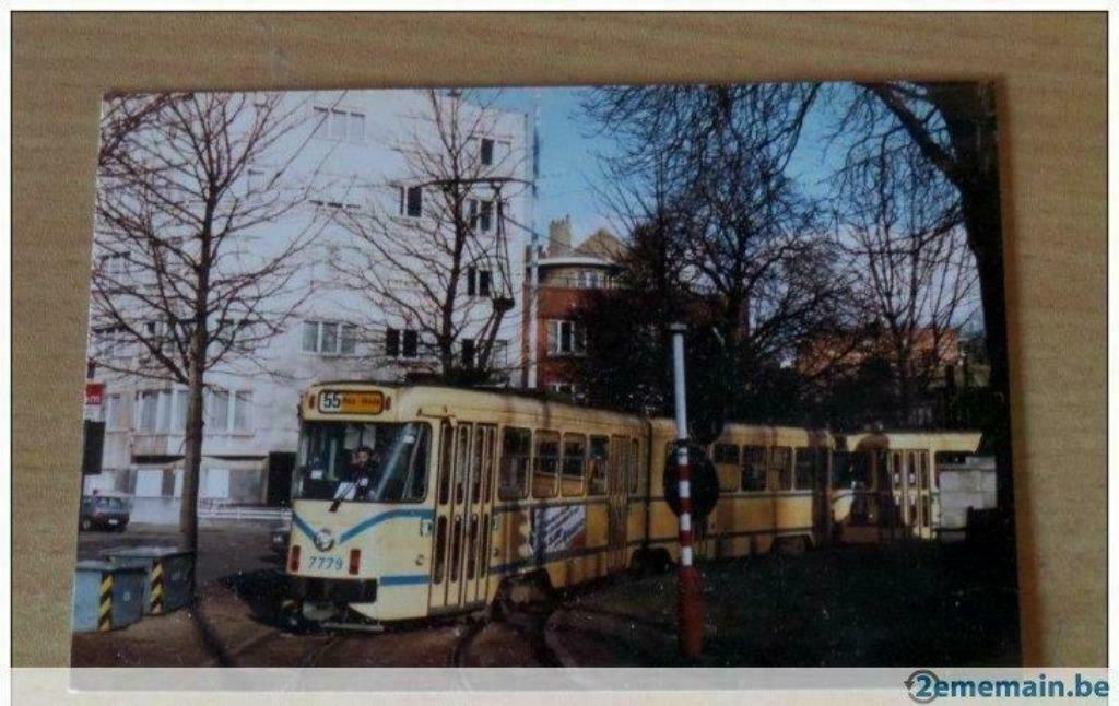 PCC 7779 STIB ligne 55 (Paix-Vrede) rond point Churchill, Envoi, Utilisé, Tram, Carte ou Gravure
