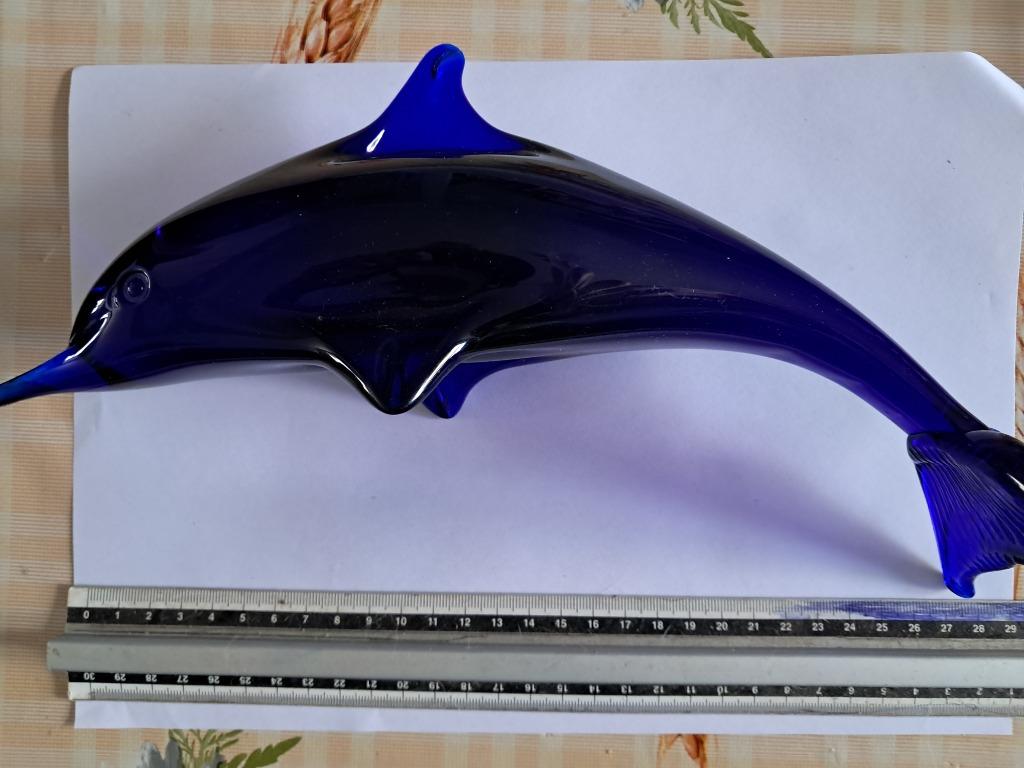 blauwe kristallen dolfijn, Antiek en Kunst, Antiek | Glaswerk en Kristal, Ophalen