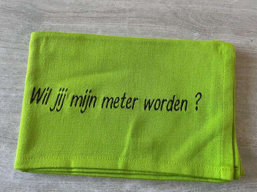 Nieuwe Keukenhanddoek met opschrift, Huis en Inrichting, Keuken | Textiel, Ophalen of Verzenden, Nieuw, Groen, Theedoek of Handdoek