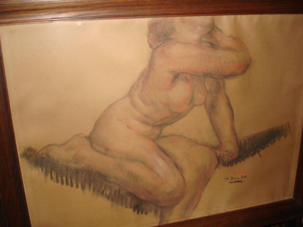1930 GEORGES MORREN °1868-1941 Nue assise pastel/gouache, Antiquités & Art, Enlèvement
