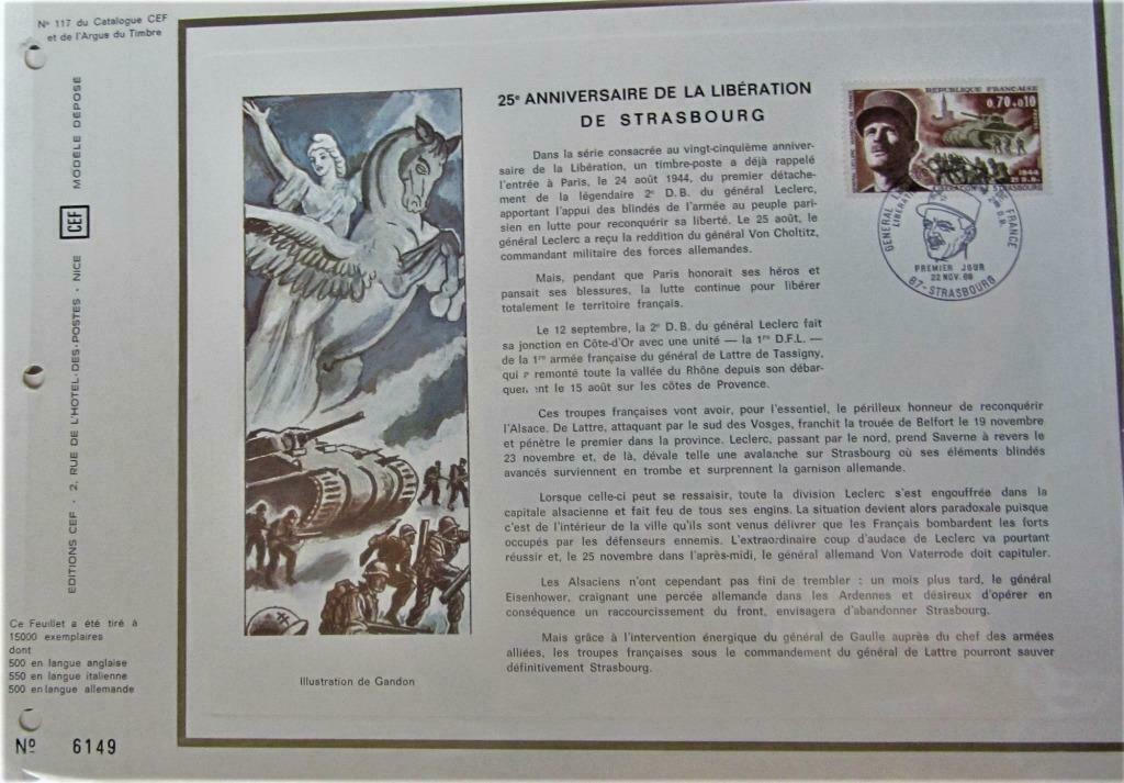 KUNSTBLAD nr.6149-OORLOG-FRANKRIJK, LIBERATION DE STRASBOURG, Ophalen of Verzenden, Gestempeld, Overige thema's