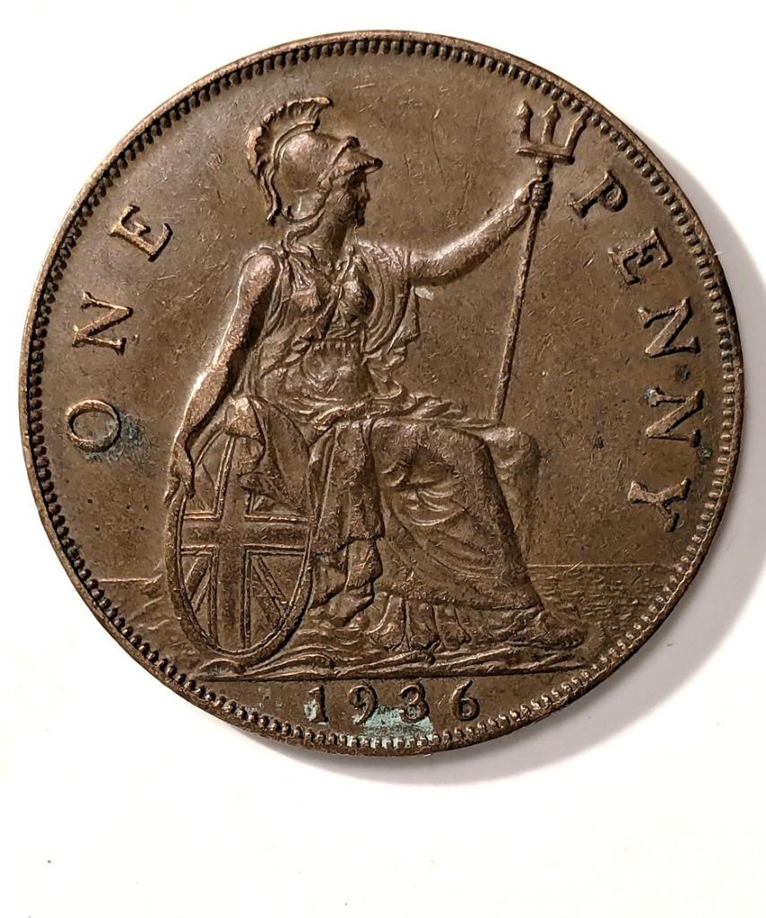Monnaie Royaume-Uni 1 penny 1936, Enlèvement ou Envoi, Autres pays, Monnaie en vrac