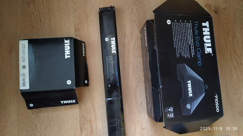 THULE Barres de toit et pieds THULE EVO CLAMP + fixation, Enlèvement