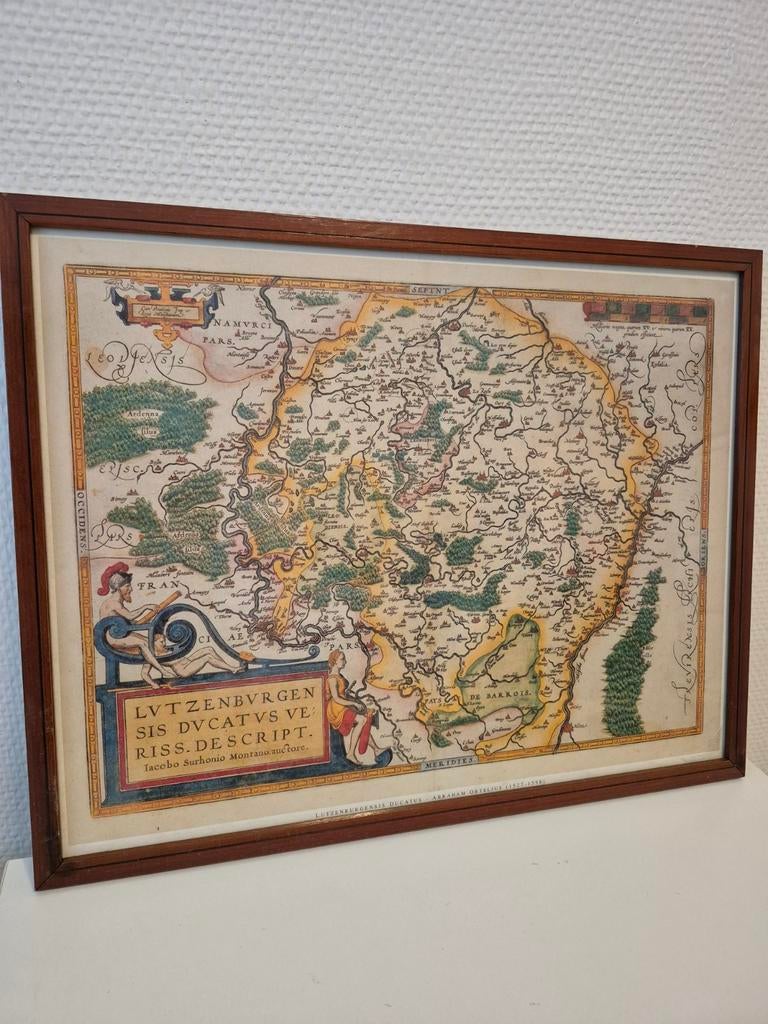 Historische kaart van het Groothertogdom Luxemburg, Boeken, Atlassen en Landkaarten, Ophalen of Verzenden