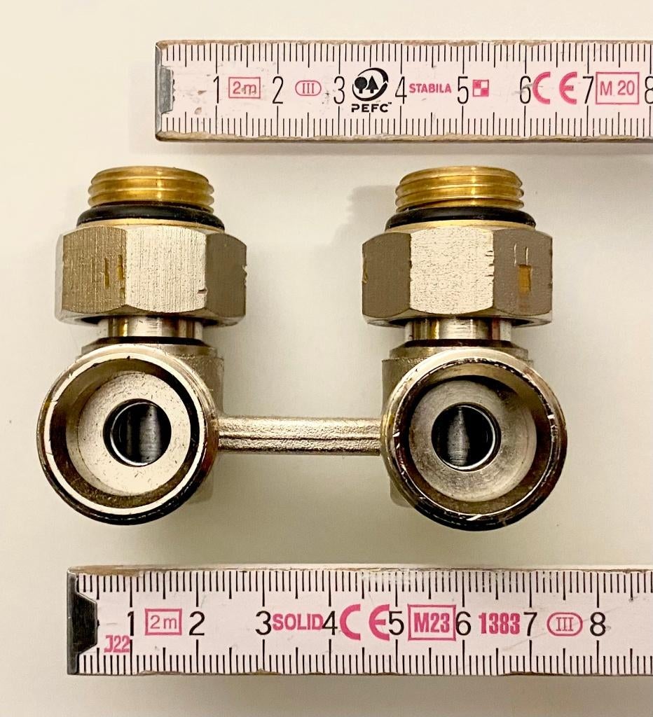 H-blok haaks 1/2"x3/4" radiatoraansluitset, Doe-het-zelf en Bouw, Ophalen of Verzenden, Nieuw, Minder dan 200 watt, Overige typen