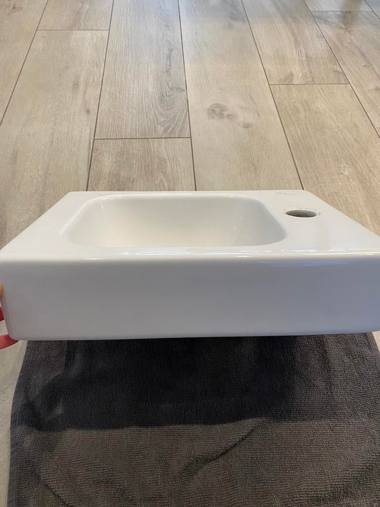 Handenwasser lavabo rechthoek, Ophalen, Gebruikt, Wastafel