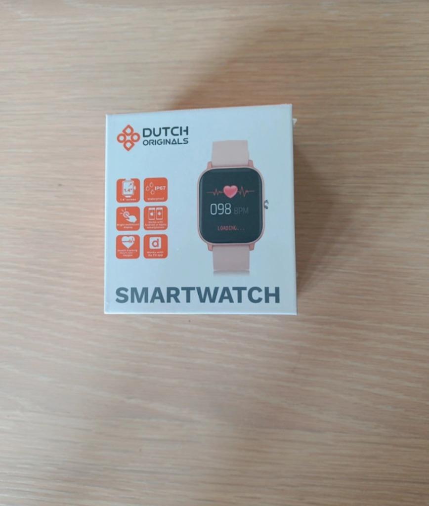 Smartwatch nieuw in verpakking, Bijoux, Sacs & Beauté, Montres connectées, Neuf, Étanche, Rose, État
