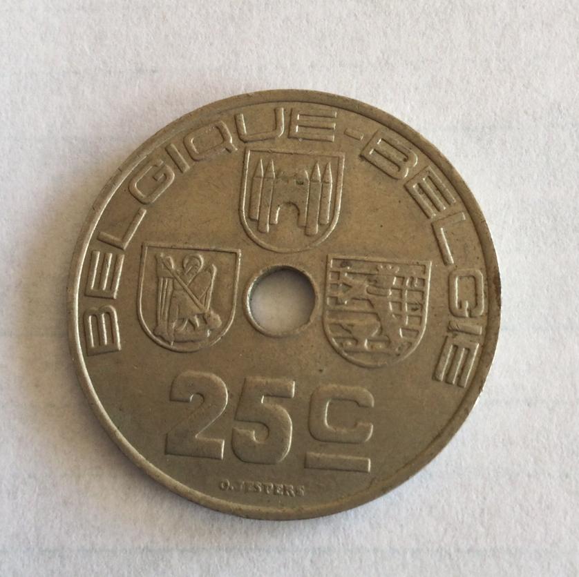 Munt België 25 cent 1939, Ophalen of Verzenden, België