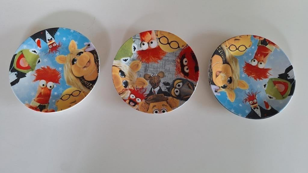 3 ontbijtborden Muppets, Disney., Ophalen of Verzenden, Zo goed als nieuw, Overige stijlen, Bord(en)