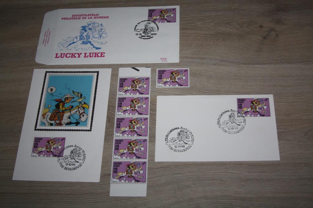 lotje Lucky Luke , postzegel gerelateerde items, Enlèvement ou Envoi, Autres personnages, Neuf, Autres types