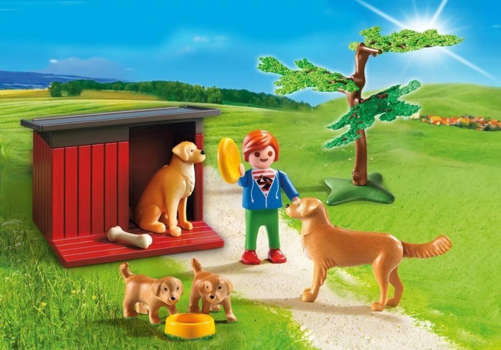 PLAYMOBIL Golden Retrievers avec chiots - 6134, Enlèvement ou Envoi, Comme neuf, Ensemble complet
