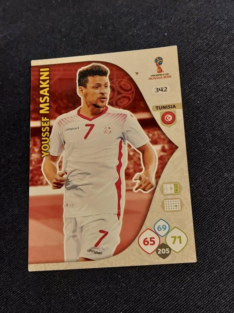 Voetbalkaart : Panini / Youssef Msakni / Tunesië / WK 2018, Verzenden, Zo goed als nieuw, Spelerskaart