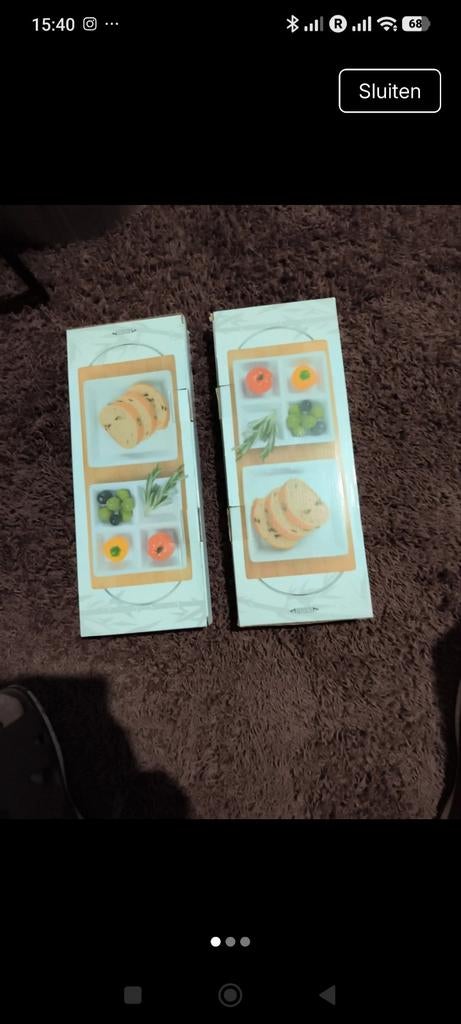 Bamboe plank met 2 borden 

2 stuks 

Nieuw in verpakking, Ophalen