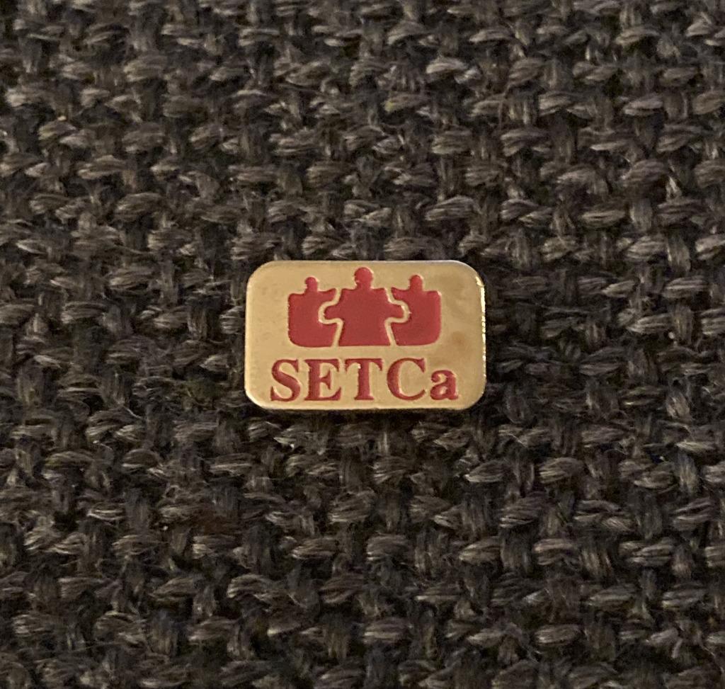 PIN - SETCa - BBTK - ABVV - SOCIALISTISCHE VAKBOND, Verzamelen, Verzenden, Gebruikt, Overige onderwerpen, Speldje of Pin