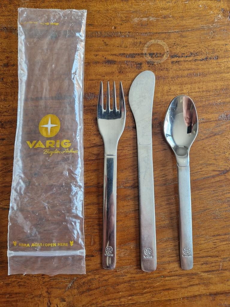 Vintage first class bestek Varig Brazilian Airlines, Antiek en Kunst, Ophalen of Verzenden
