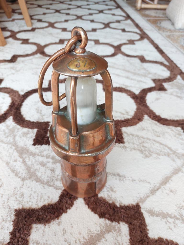Verkoperde mijnwerkerslamp, Ophalen of Verzenden, Koper
