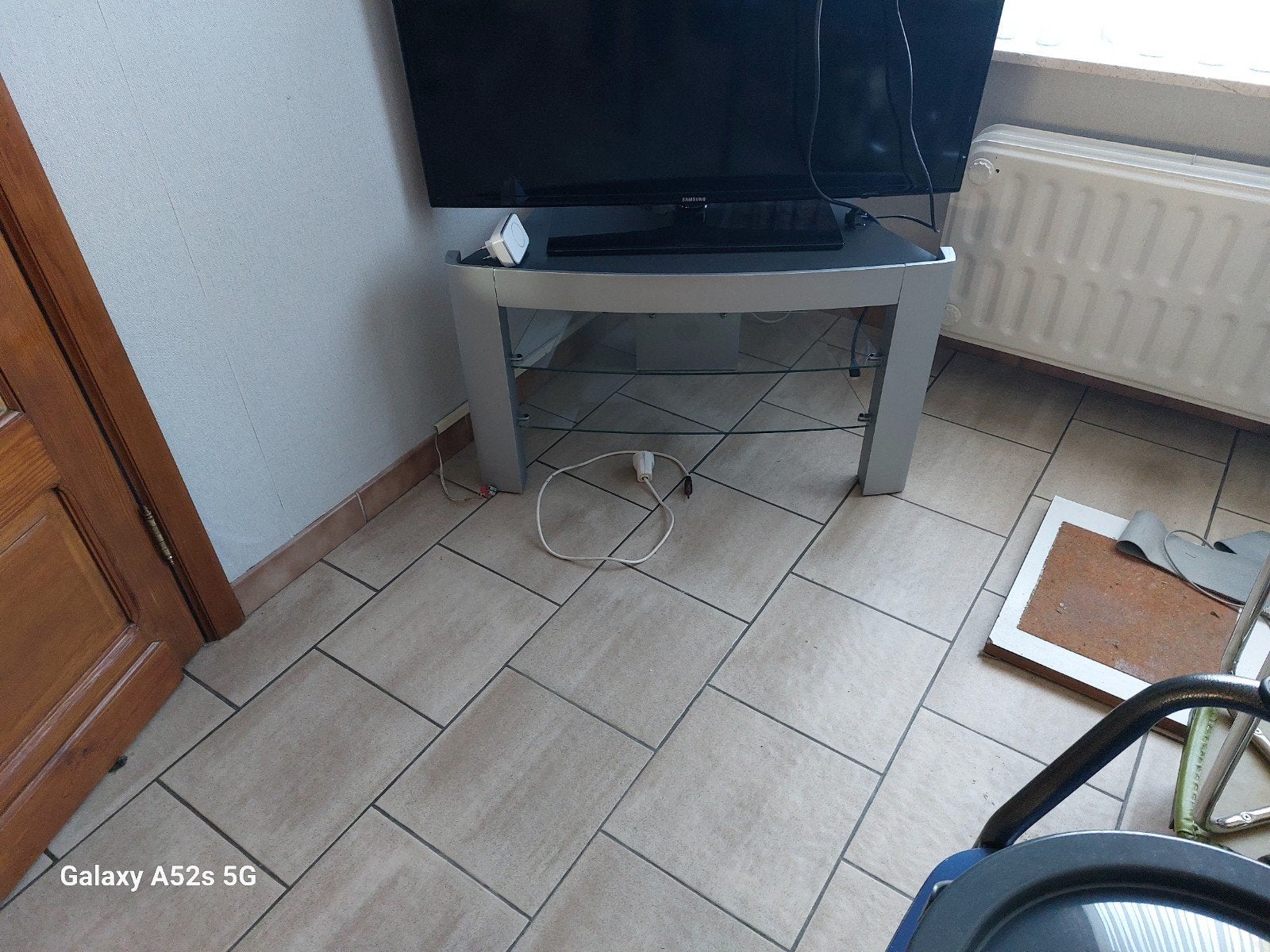 meuble tv, verre metal, Verre, Moins de 100 cm, Comme neuf, Enlèvement