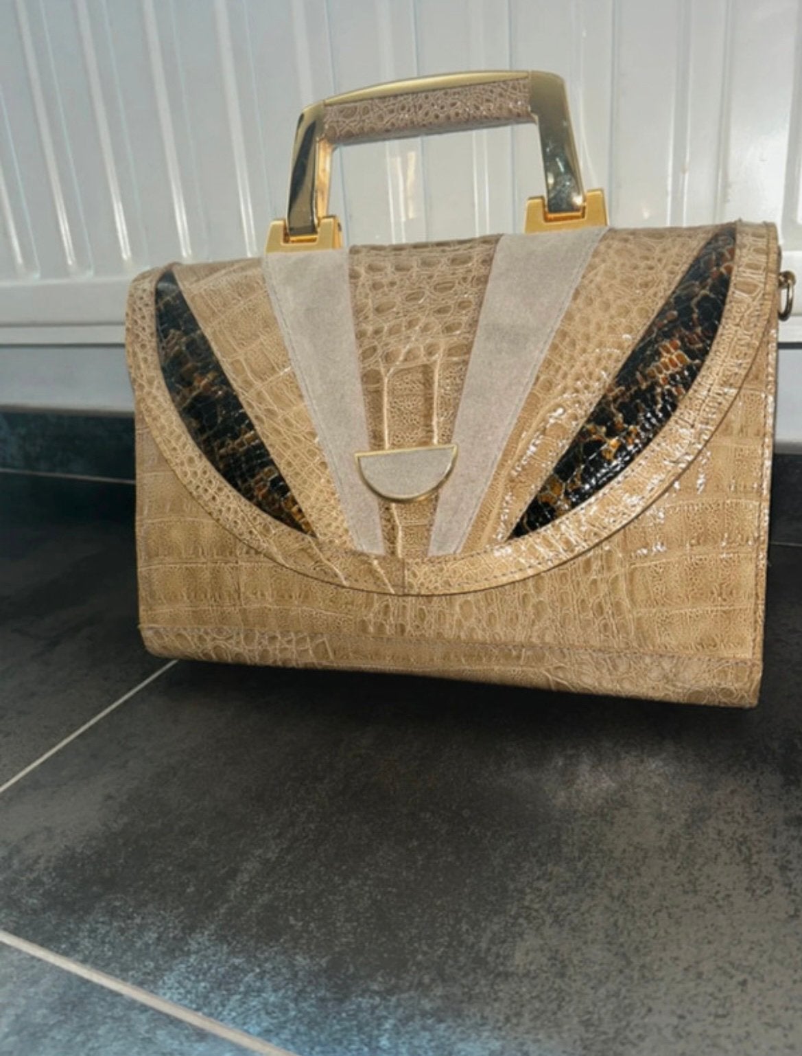 sac genuine leather vintage, Enlèvement, Comme neuf, Vintage