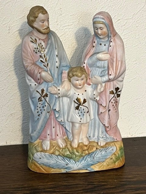Sainte Famille en biscuit mat. Couleurs pastel, Enlèvement