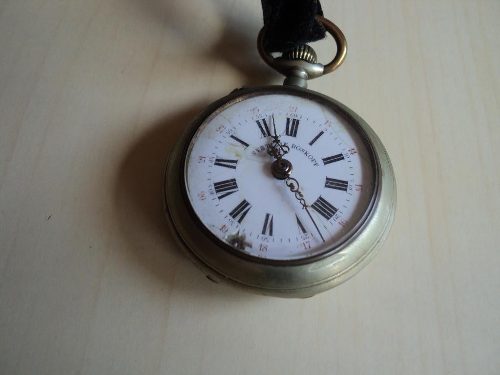 roskopf zakhorloge, Handtassen en Accessoires, Ophalen of Verzenden, Zakhorloge, Overige merken, Met bandje