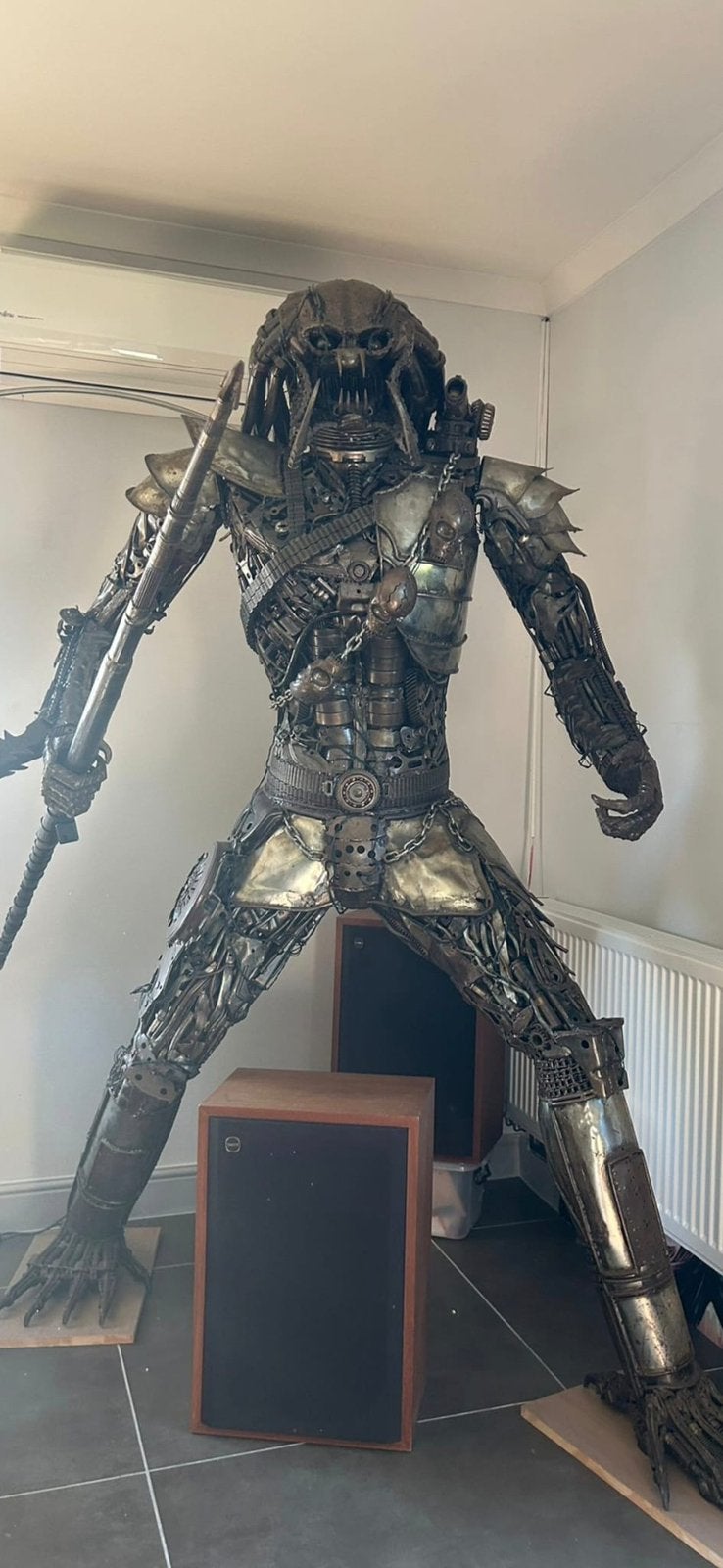 Heel uniek Predator sculptuur - metaal, Verzamelen, Film en Tv, Gebruikt, Ophalen