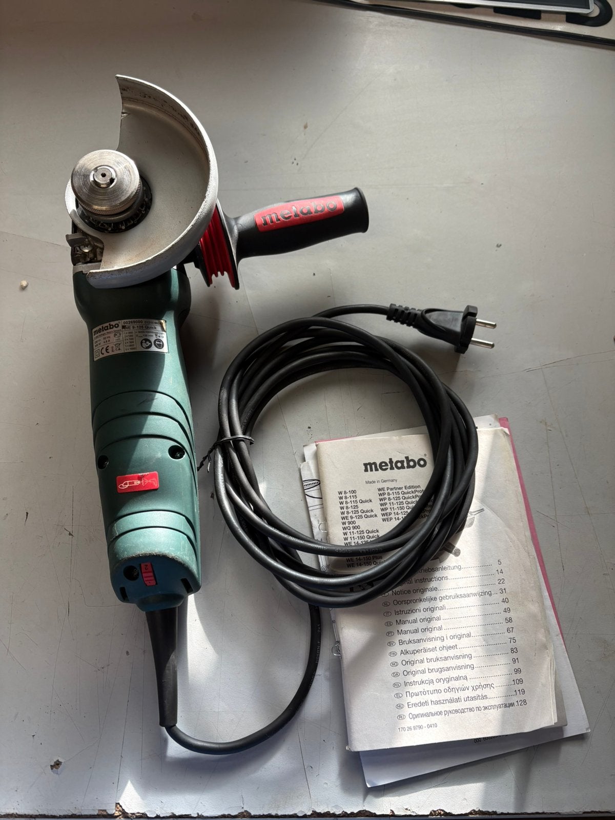 Haakse slijper Metabo WE 9-125 quick DEFECT!, Enlèvement, Utilisé, 700 à 1000 watts