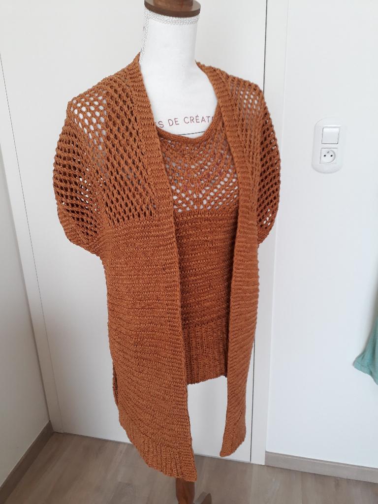 Caroline Biss : cardigan : maat 36 - bruin/brons, Kleding | Dames, Truien en Vesten, Nieuw, Maat 36 (S), Bruin, Ophalen of Verzenden