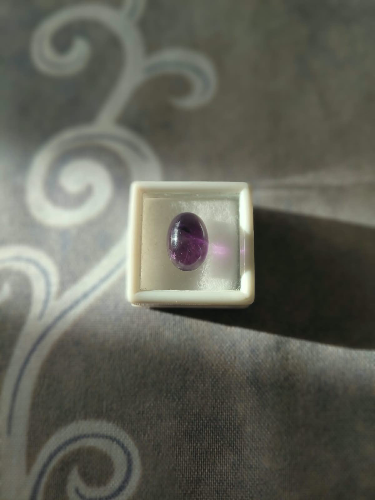 geslepen Amethyst ovaalvorm, Ophalen of Verzenden, Nieuw, Dame of Heer, Met edelsteen