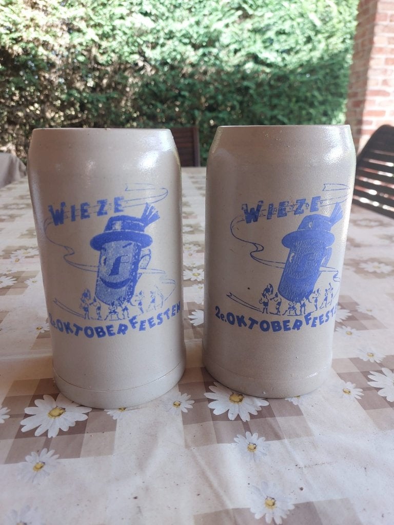 Twee bierpotten Wieze, Verzamelen, Ophalen of Verzenden, Gebruikt, Pul(len), Overige merken
