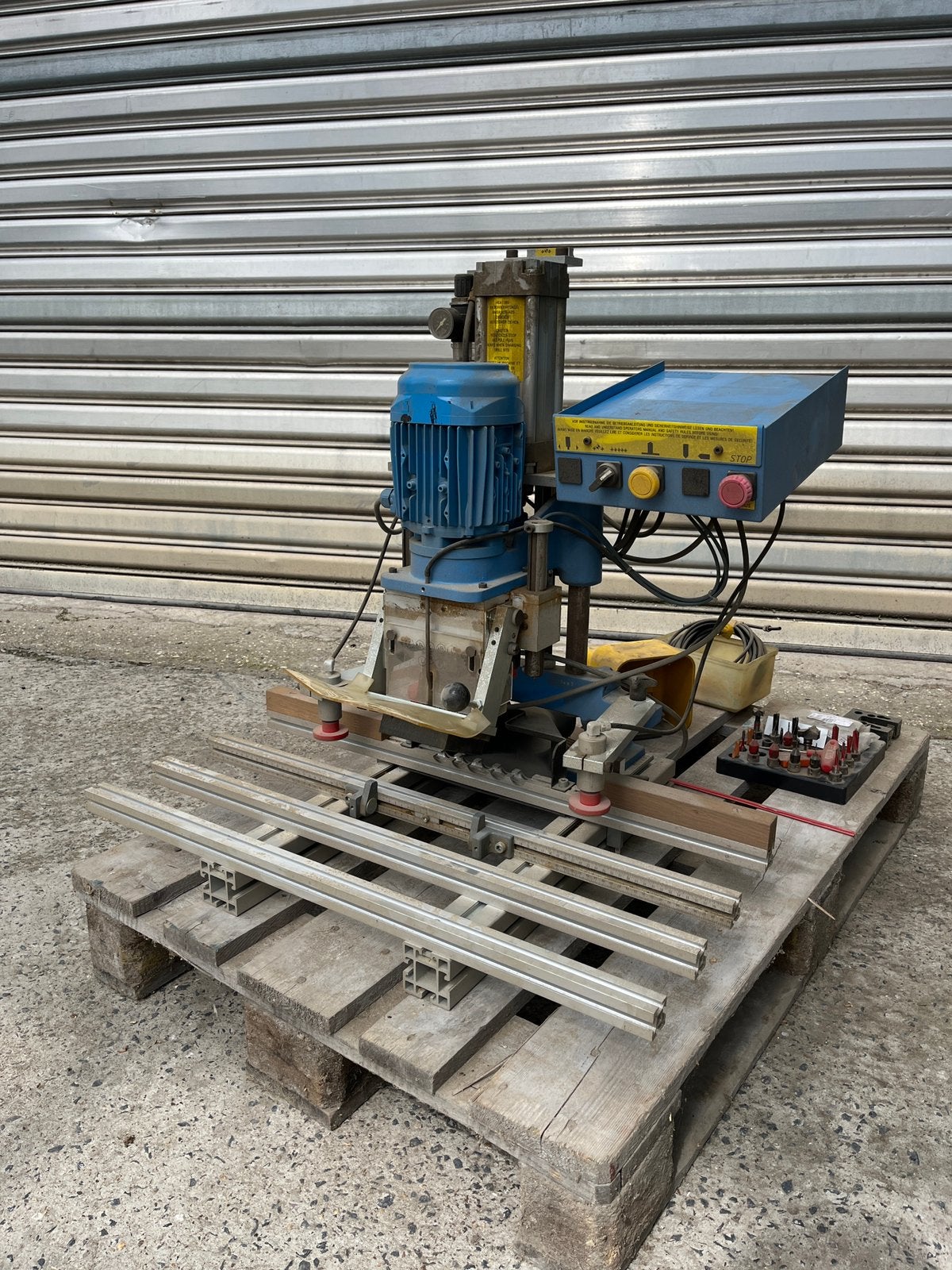 HETTICH BLUE MAX - statief rijboringen, Doe-het-zelf en Bouw, Gereedschap | Boormachines, Ophalen, Gebruikt, Overige typen