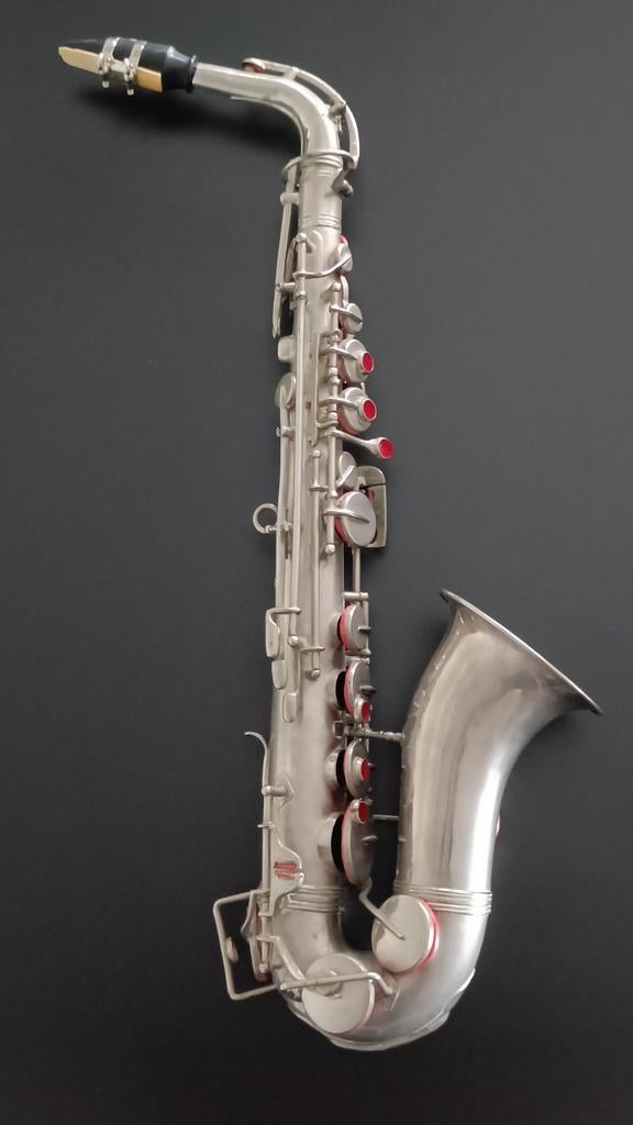 Saxophone argenté, Musique & Instruments, Instruments à vent | Saxophones, Enlèvement ou Envoi, Utilisé, Autres types