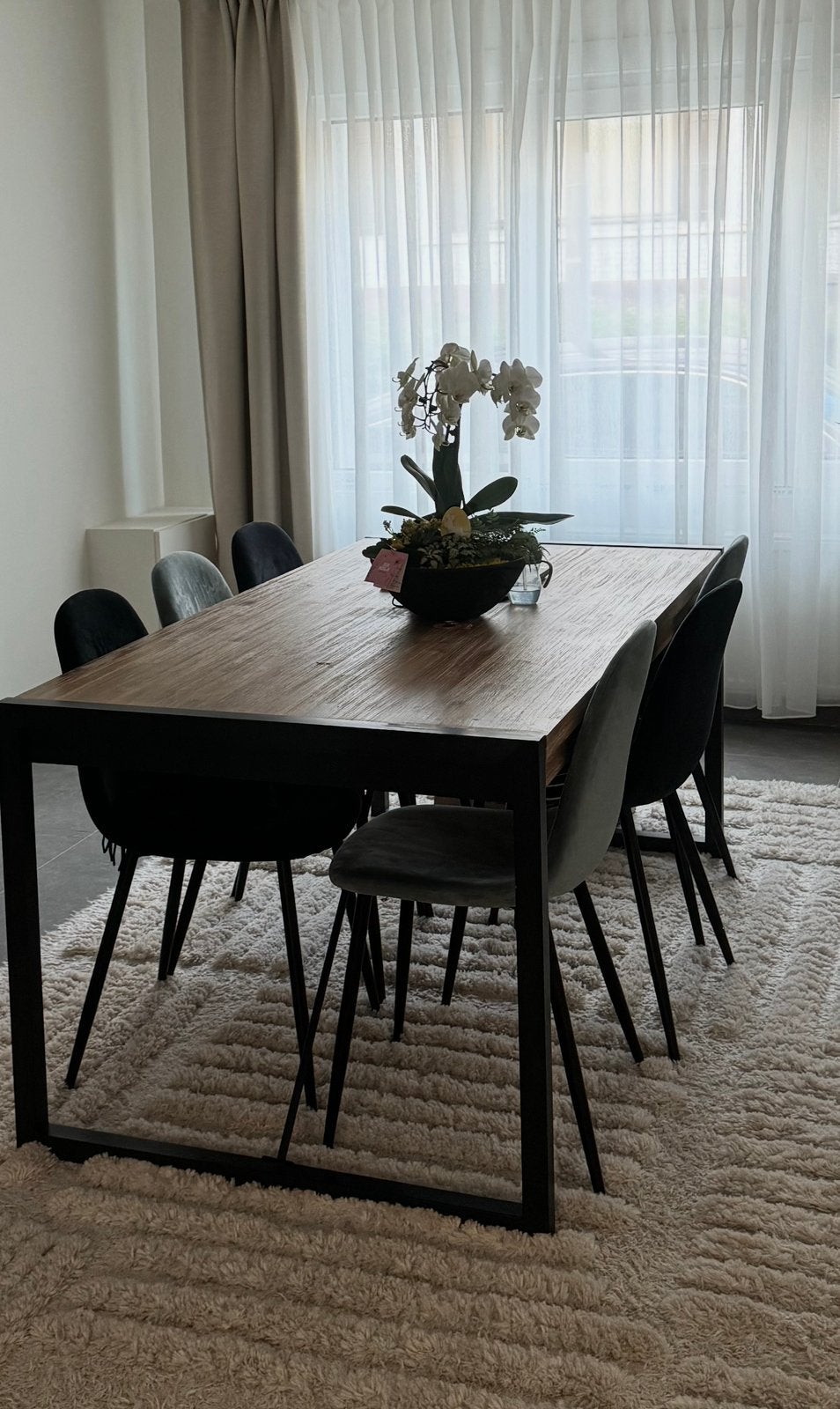 Eettafel + stoelen, Ophalen, 50 tot 100 cm, Zo goed als nieuw, Vijf personen of meer