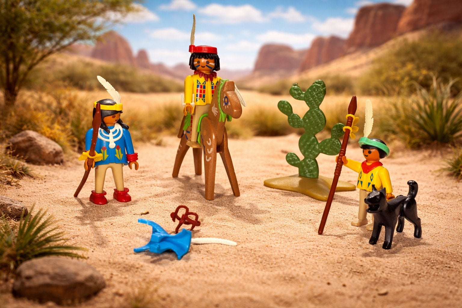 Vintage Playmobil Indians, Enfants & Bébés, Enlèvement ou Envoi, Kit complet, Utilisé, Figurines