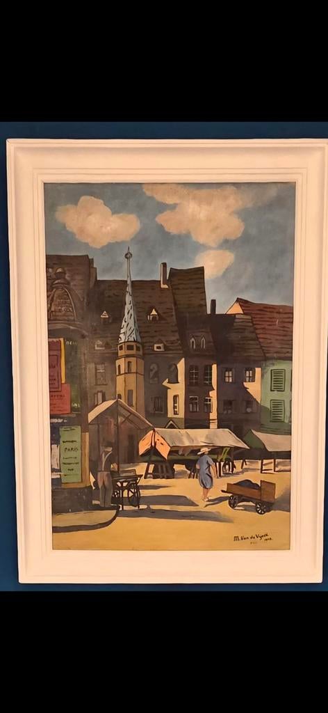 Schilderij van M. Van de vijver van 1948, Antiek en Kunst, Ophalen of Verzenden