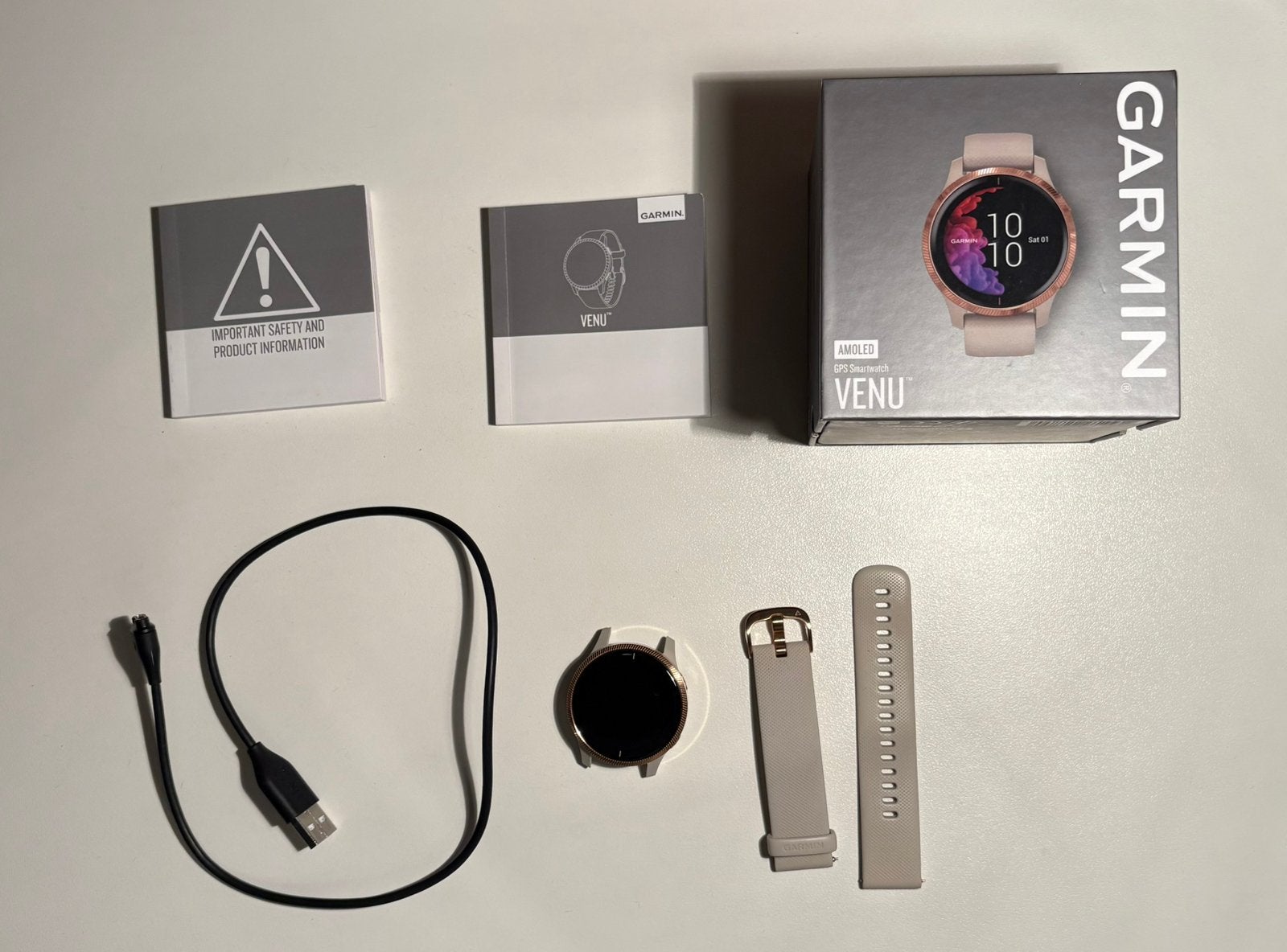 Garmin venu wit met koperkleurige details, Ophalen, Wit, Garmin, Zo goed als nieuw