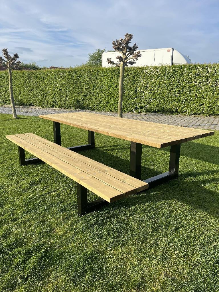 Nouvelle table de jardin avec banc (s), Enlèvement ou Envoi, Neuf, Rectangulaire, Métal