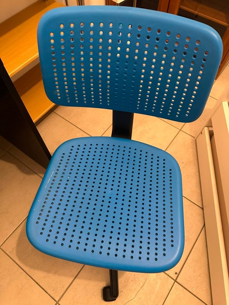 Chaise, Enlèvement, Utilisé, Bleu, Vélo de bureau