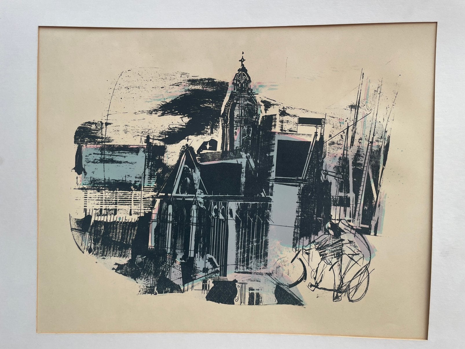 Vintage lithografie Jos Hendrickx Saint-Paul Anvers, Ophalen of Verzenden, Lithografie